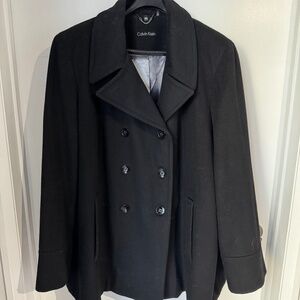 Calvin Klein Wool Blend Plus Coat - 3X - Black